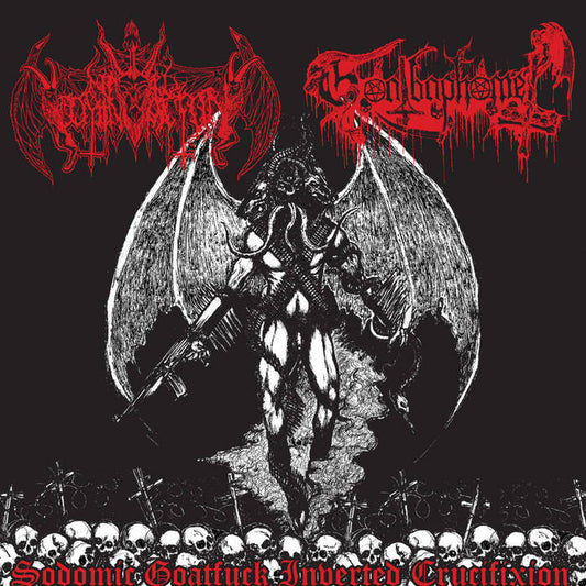 NIHIL DOMINATION/GOATBAPHOMET "SODOMIC GOATFUCK INVERTED CRUCIFIXION" CD
